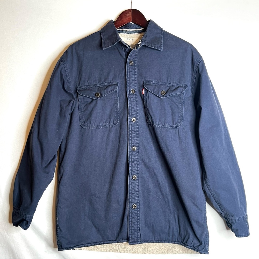 LEVIS Sherpa Lined Work Overshirt Jackey Shacket Blie Mens Sz M Barn Coat Farm